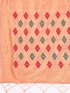 Shree Shyam Fashion Orange Jacquard Saree with Tassels - Radiate Soft Elegance and Timeless Beauty | Grocsy