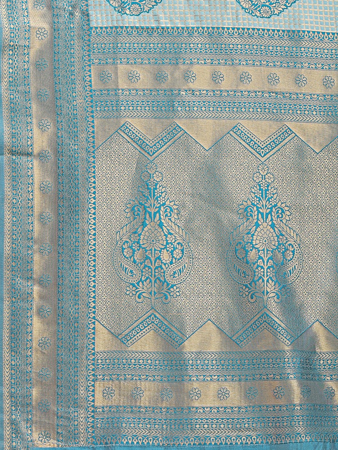 Shree Shyam Fashion Sea Green Banarasi silk Woven Zari Work Traditional Tassel Saree | Grocsy