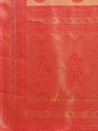Shree Shyam Fashion Orange & Red Banarasi silk Woven Zari Work Traditional Tassel Saree | Grocsy