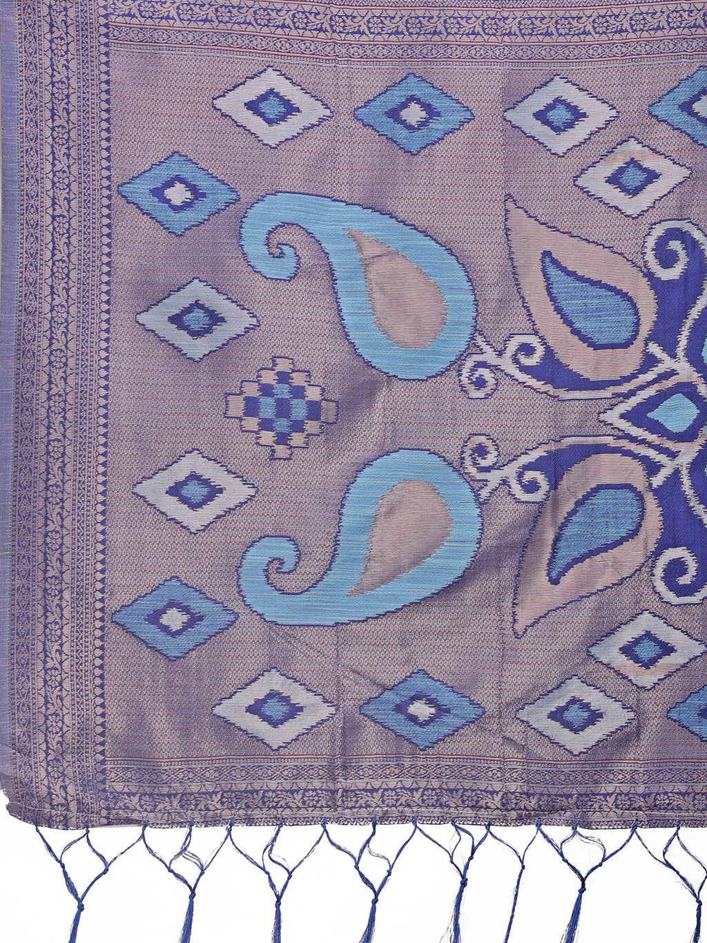 Shree Shyam Fashion Stylish Sky Blue Linen Cotton Saree with Woven Design - Lightweight Elegance for Everyday Grace | Grocsy