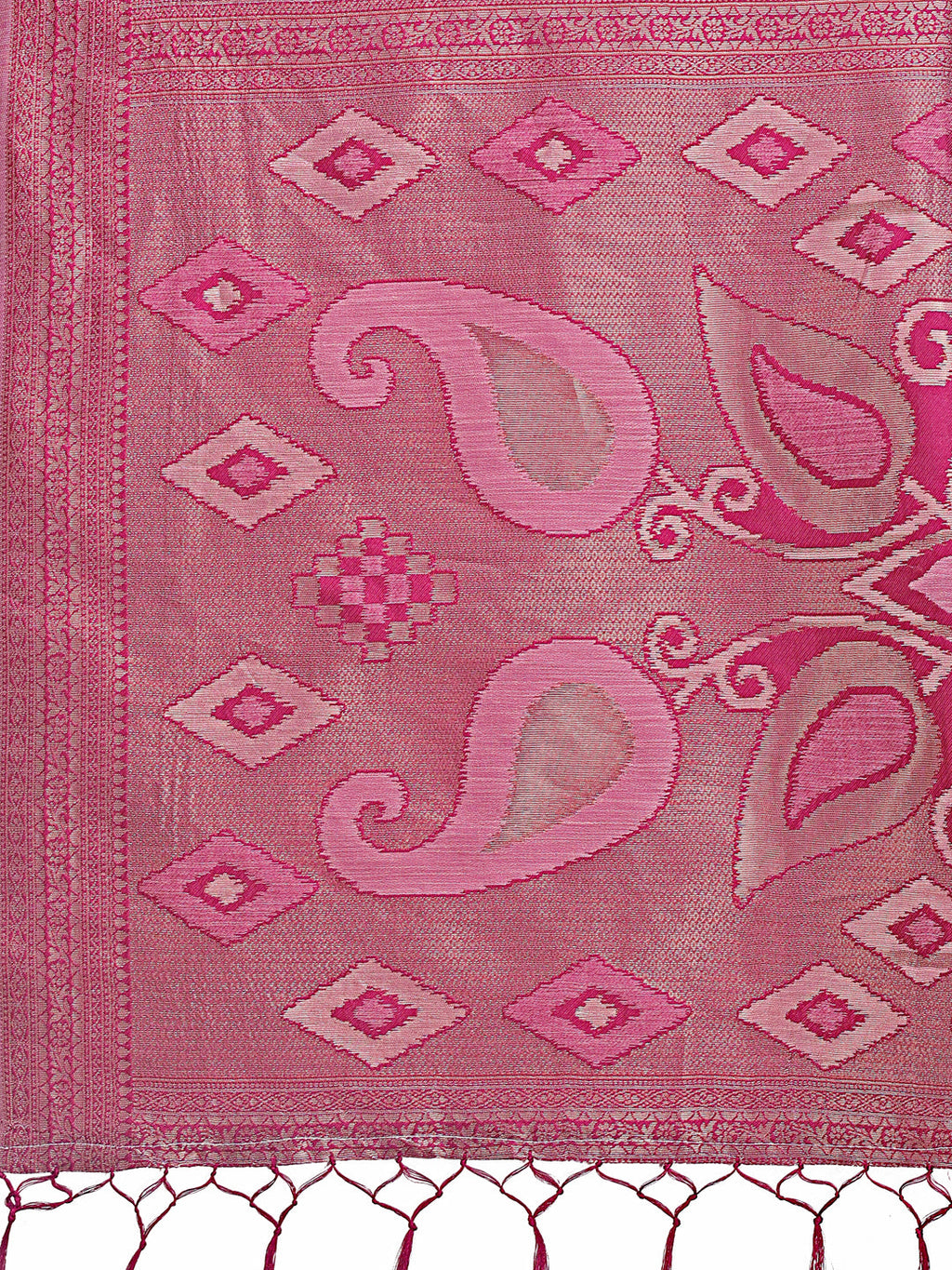 Shree Shyam Fashion Stylish Light Pink Linen Cotton Saree with Woven Design - Lightweight Elegance for Everyday Grace | Grocsy