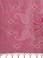 Shree Shyam Fashion Stylish Light Pink Linen Cotton Saree with Woven Design - Lightweight Elegance for Everyday Grace | Grocsy