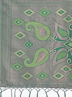 Shree Shyam Fashion Stylish Light Green Linen Cotton Saree with Woven Design - Lightweight Elegance for Everyday Grace | Grocsy