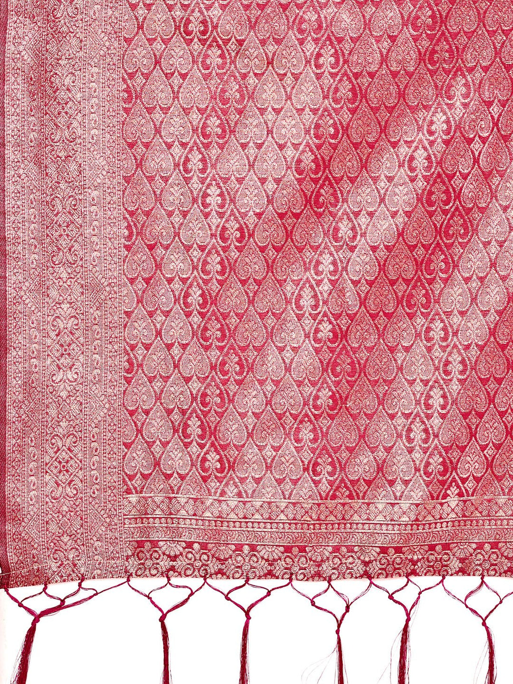 Shree Shyam Fashion Graceful Pink Lichi Silk Saree with Contrast Blue Woven Border & Floral Zari Design - Wedding & Festive Wear | Grocsy