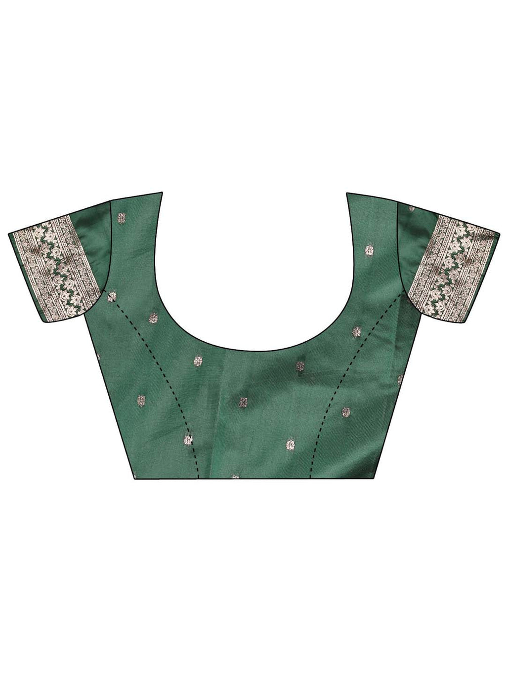 Shree Shyam Fashion Emerald Green Banarasi Silk Saree with Zari Floral Work - Elegance Woven in Every Thread | Grocsy