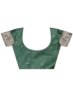 Shree Shyam Fashion Emerald Green Banarasi Silk Saree with Zari Floral Work - Elegance Woven in Every Thread | Grocsy