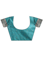 Shree Shyam Fashion Emerald Sea Green Banarasi Silk Saree with Zari Floral Work - Elegance Woven in Every Thread | Grocsy