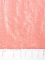 Shree Shyam Fashion Peach Cotton Woven Zari Work Traditional Tassel Saree | Grocsy