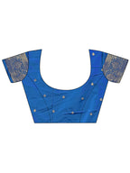 Shree Shyam Fashion Graceful Royal Blue Banarasi Silk Saree with Silver Zari - Perfect Ethnic Wear for Weddings & Festive Moments | Grocsy