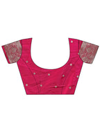 Shree Shyam Fashion Graceful Magenta Banarasi Silk Saree with Silver Zari - Perfect Ethnic Wear for Weddings & Festive Moments | Grocsy