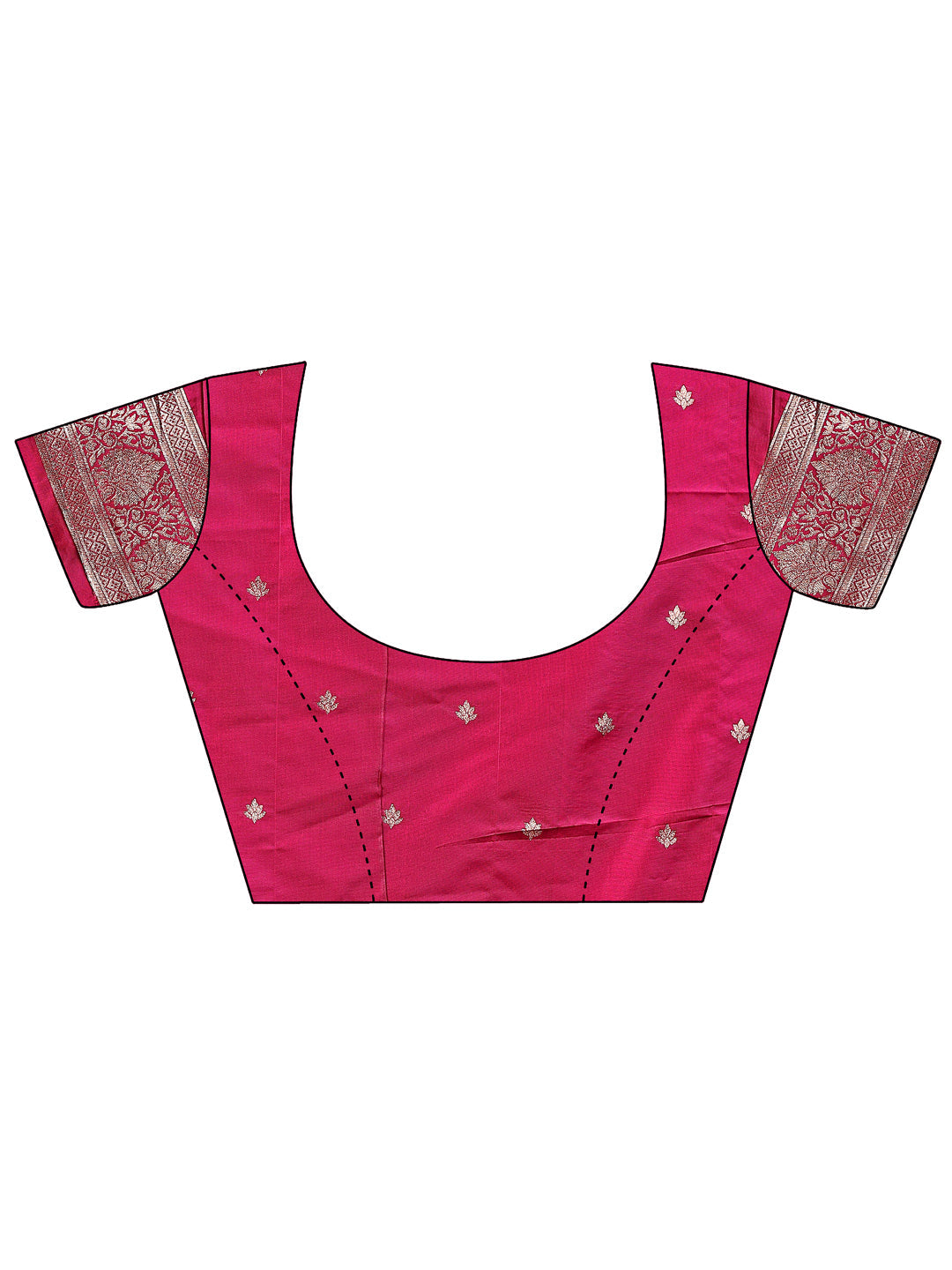 Shree Shyam Fashion Graceful Magenta Banarasi Silk Saree with Silver Zari - Perfect Ethnic Wear for Weddings & Festive Moments | Grocsy