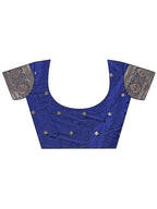 Shree Shyam Fashion Graceful Navy Blue Banarasi Silk Saree with Silver Zari - Perfect Ethnic Wear for Weddings & Festive Moments | Grocsy