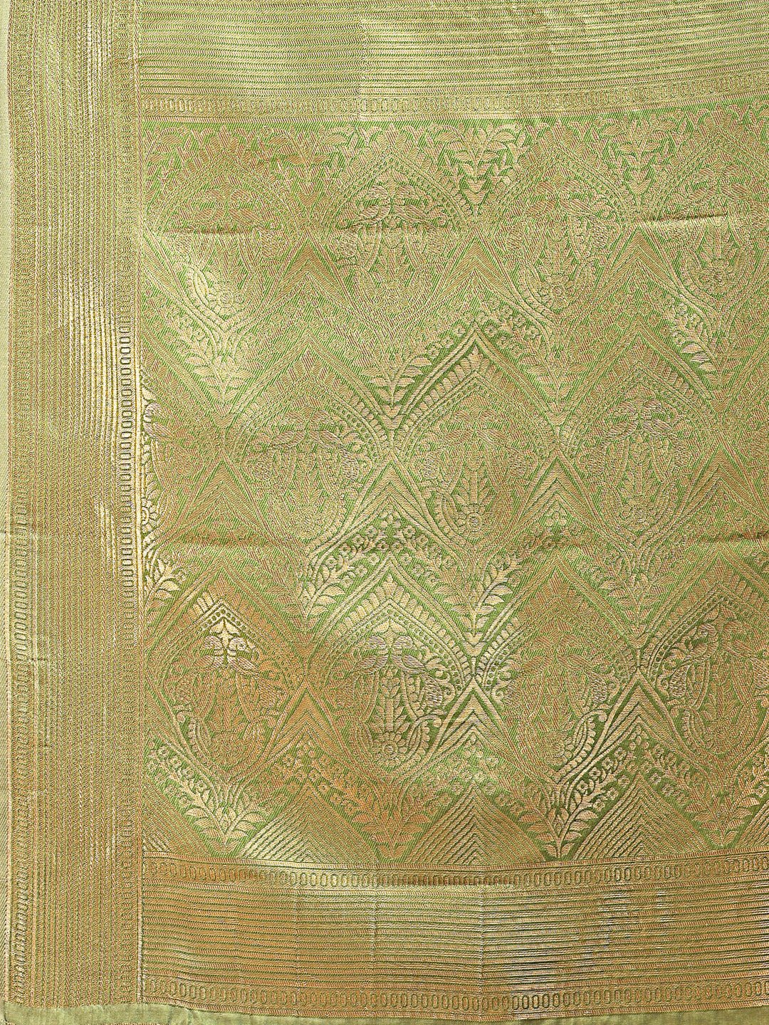 Shree Shyam Fashion Light Green Banarasi silk Woven Zari Work Traditional Tassel Saree | Grocsy