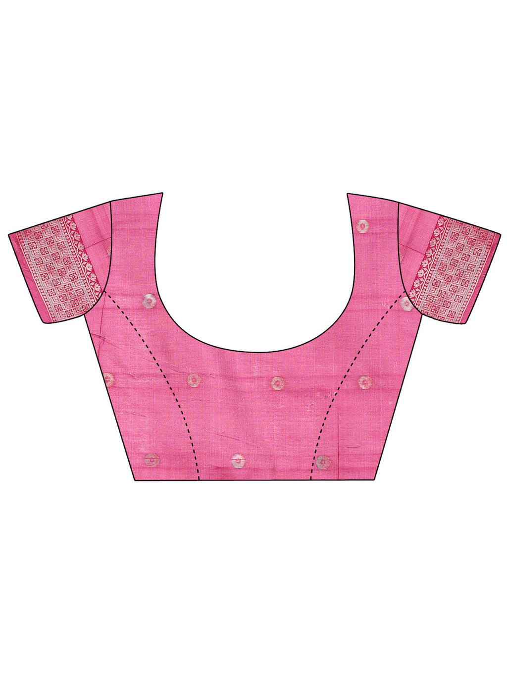 Shree Shyam Fashion Radiant Pink Linen Cotton Patola Saree - Where Tradition Dances with Elegance | Grocsy