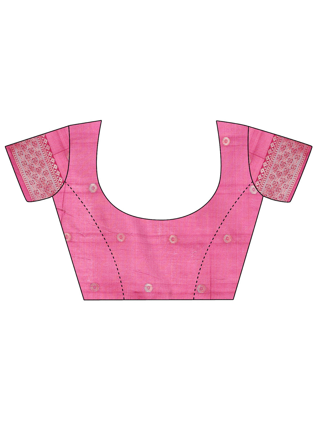 Shree Shyam Fashion Radiant Pink Linen Cotton Patola Saree - Where Tradition Dances with Elegance | Grocsy