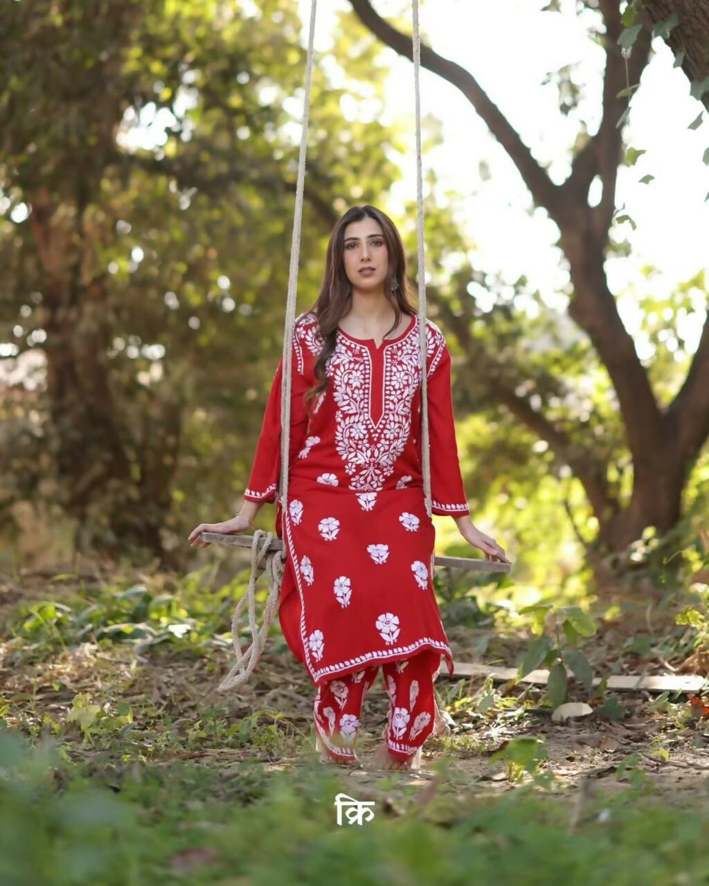Joban Fashion Red Rayon Embroidery Sequence Work Readymade Kurta Set | Grocsy