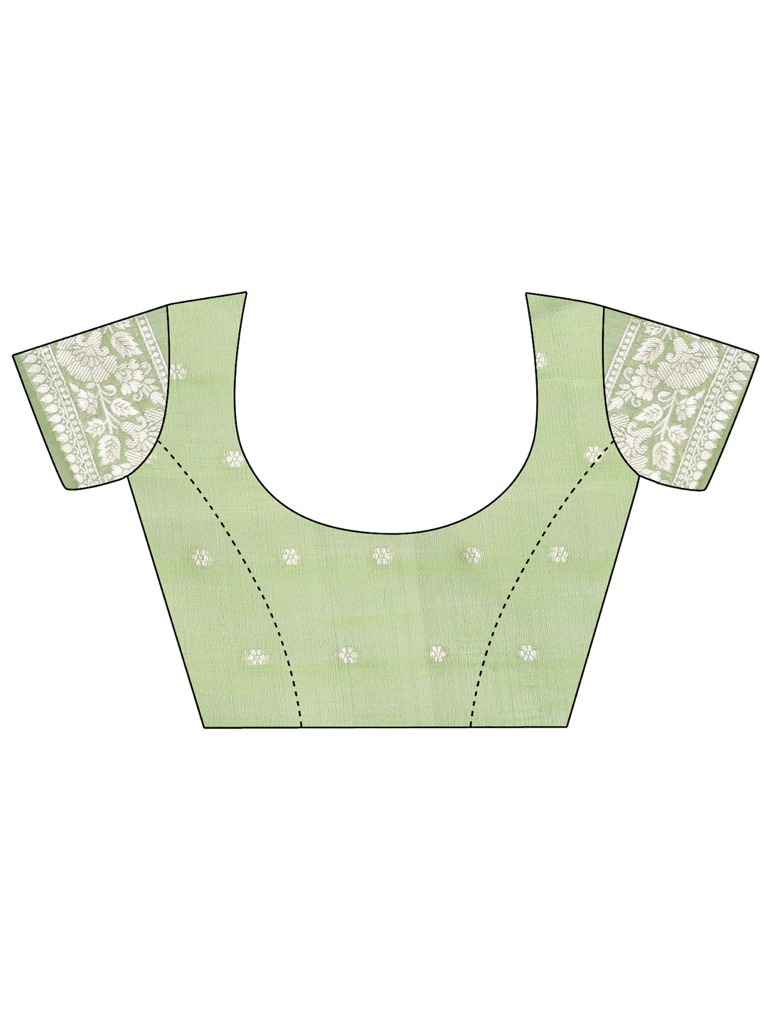 Shree Shyam Fashion Elegant Light Green Linen Cotton Saree with Silver Zari - Perfect Blend of Comfort & Charm | Grocsy