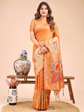 Shree Shyam Fashion Majestic Mustard Linen Cotton Saree with Royal Peacock Pallu - A Celebration of Heritage and Grace | Grocsy