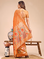 Shree Shyam Fashion Majestic Mustard Linen Cotton Saree with Royal Peacock Pallu - A Celebration of Heritage and Grace | Grocsy