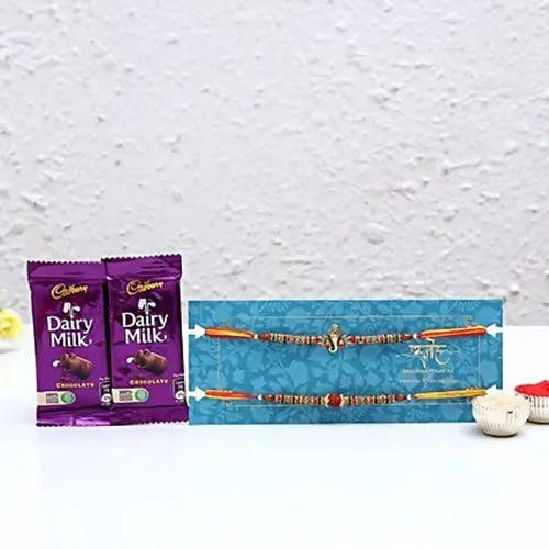 Shree Rakhi Set and Dairy Milk Chocolates | Grocsy