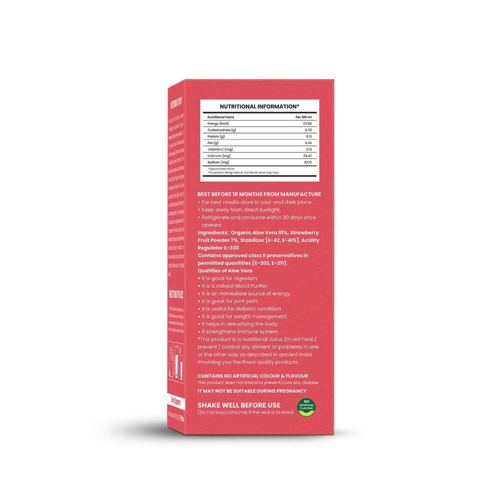 Nutriorg Aloevera Strawberry Juice | Grocsy