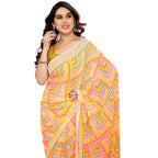 Women's Partywear Designer Yellow Georgette Fancy Saree - Satrangi | Grocsy