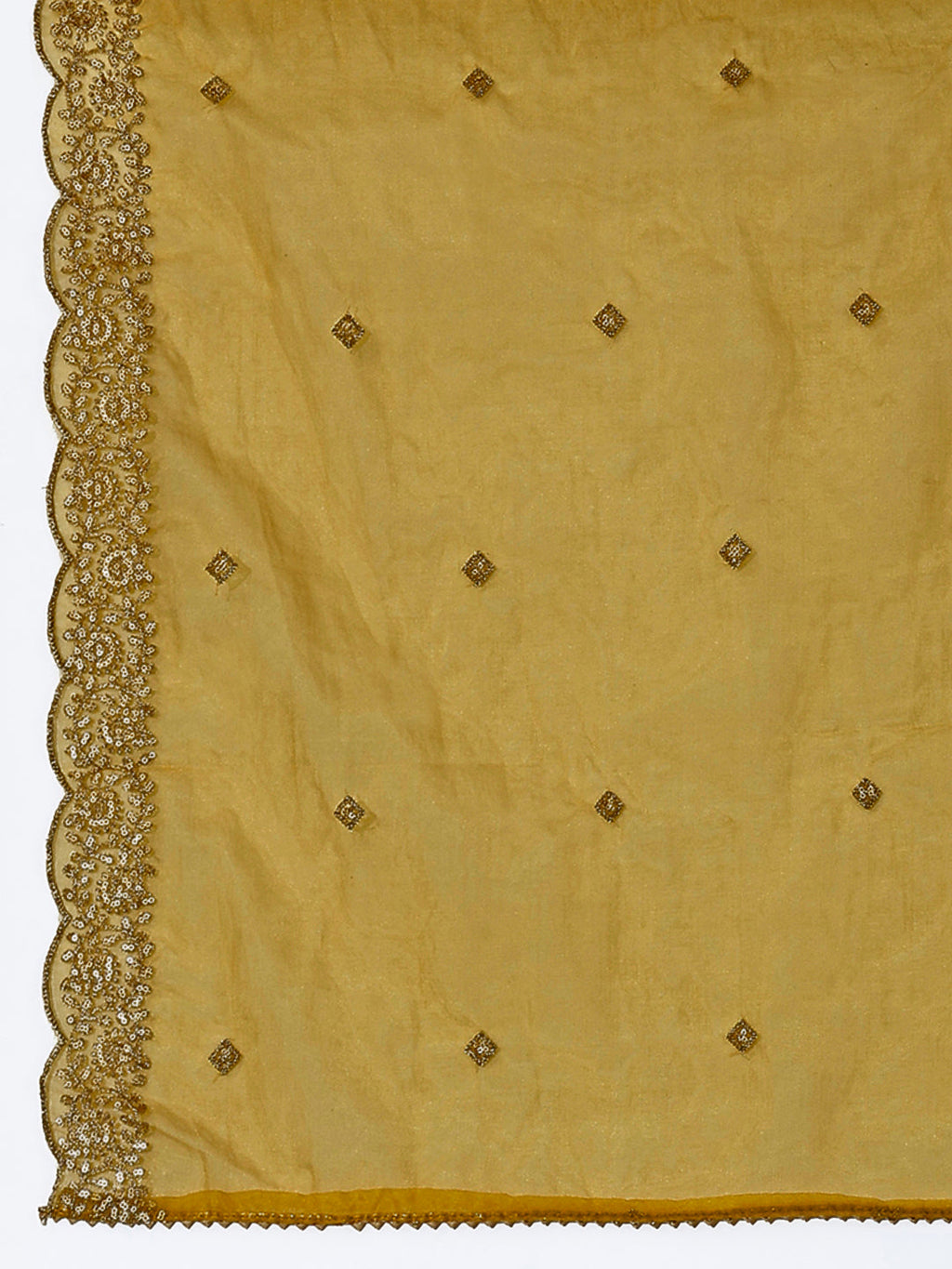 Hand Embroidered Kurta With Pant & Dupatta Premium Luxury, Mustard - Hiral Fashion | Grocsy