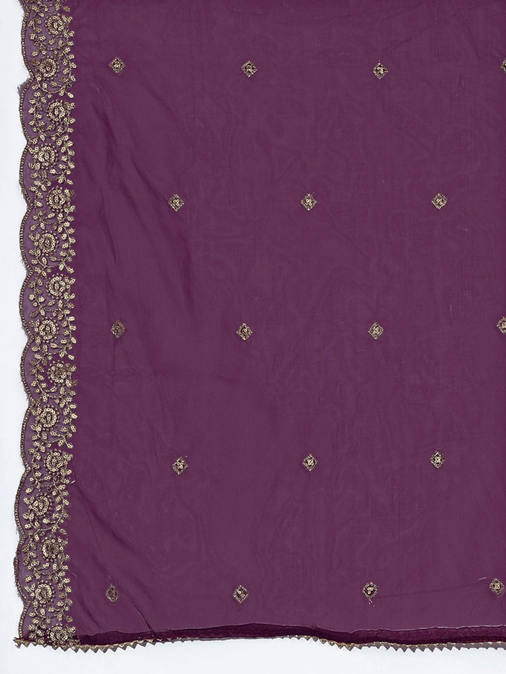 Hand Embroidered Kurta With Pant & Dupatta Premium Luxury, Purple - Hiral Fashion | Grocsy