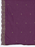 Hand Embroidered Kurta With Pant & Dupatta Premium Luxury, Purple - Hiral Fashion | Grocsy