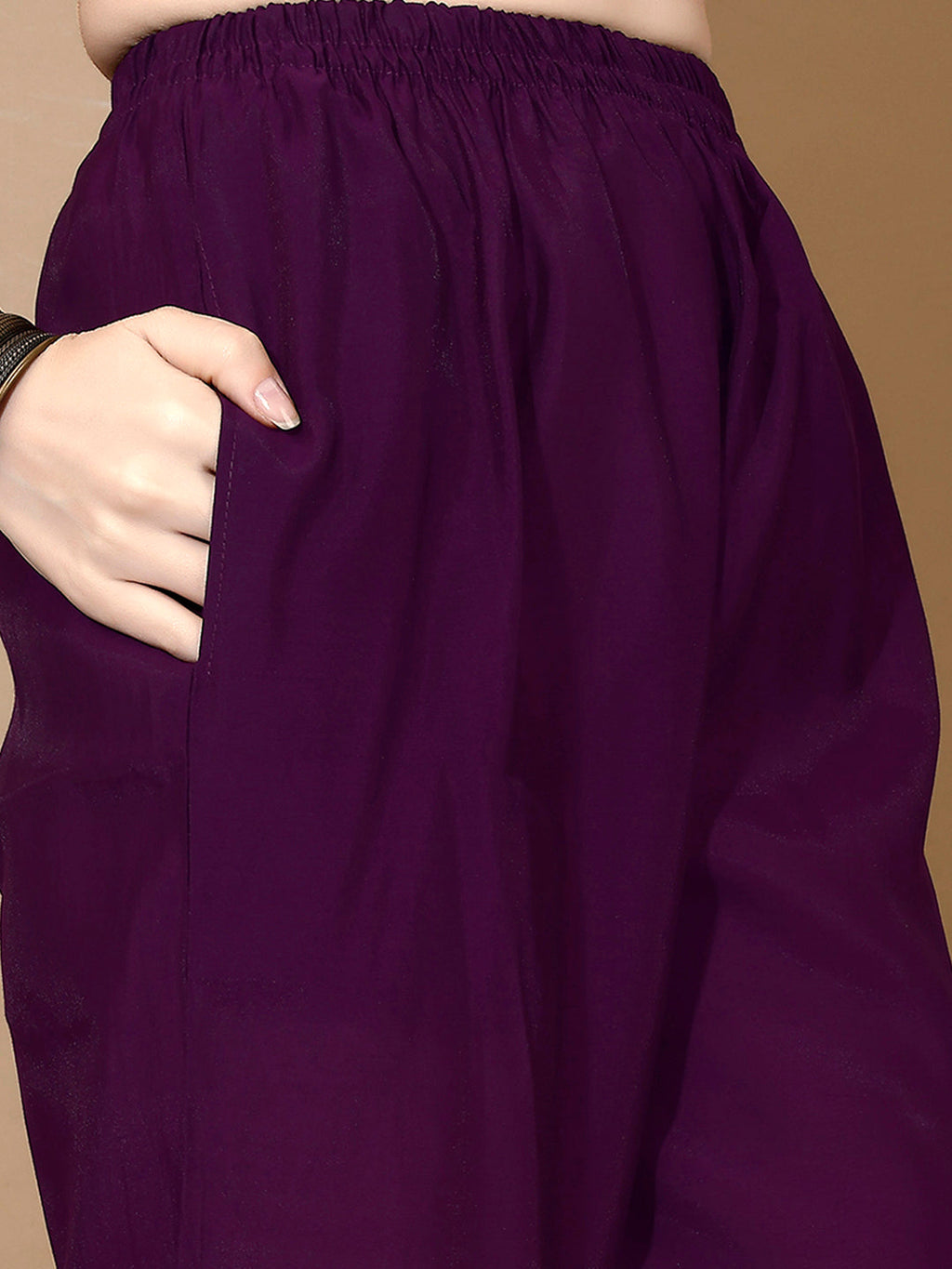 Hand Embroidered Kurta With Pant & Dupatta Premium Luxury, Purple - Hiral Fashion | Grocsy