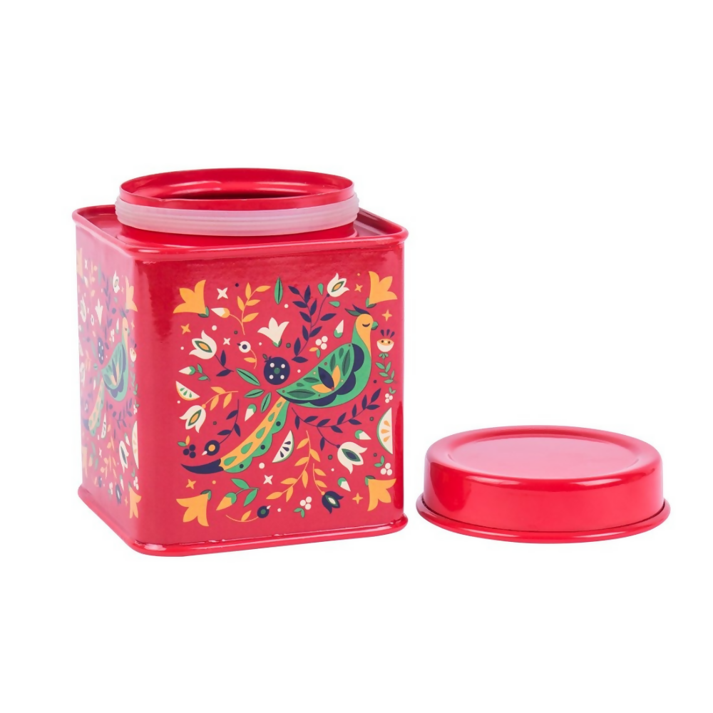 Chumbak Dark Red Storage Tin | Grocsy