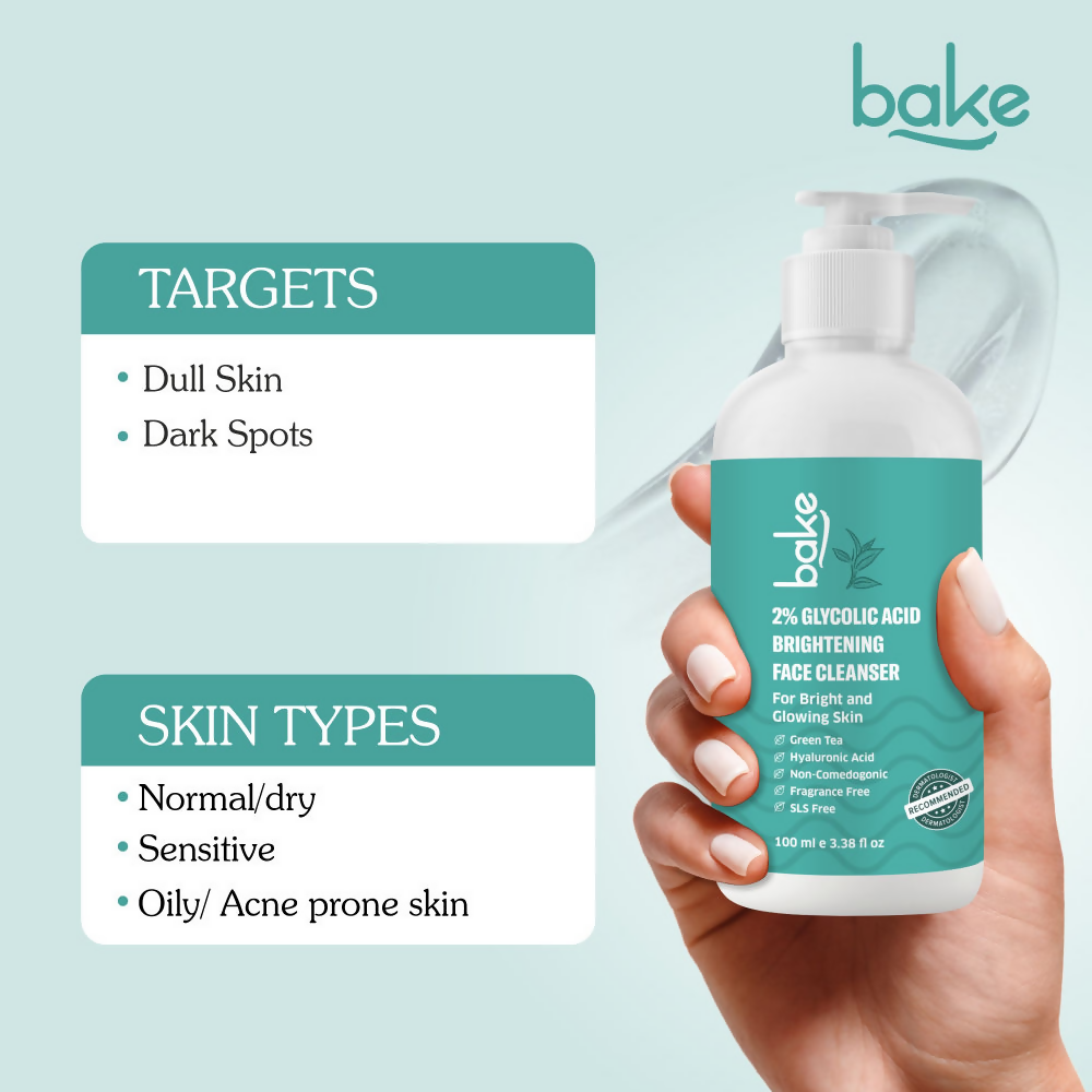 Bake 2% Glycolic Acid Exfoliating Face Wash | Grocsy