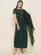 Women Republic Green Hand Embellished Gown | Grocsy