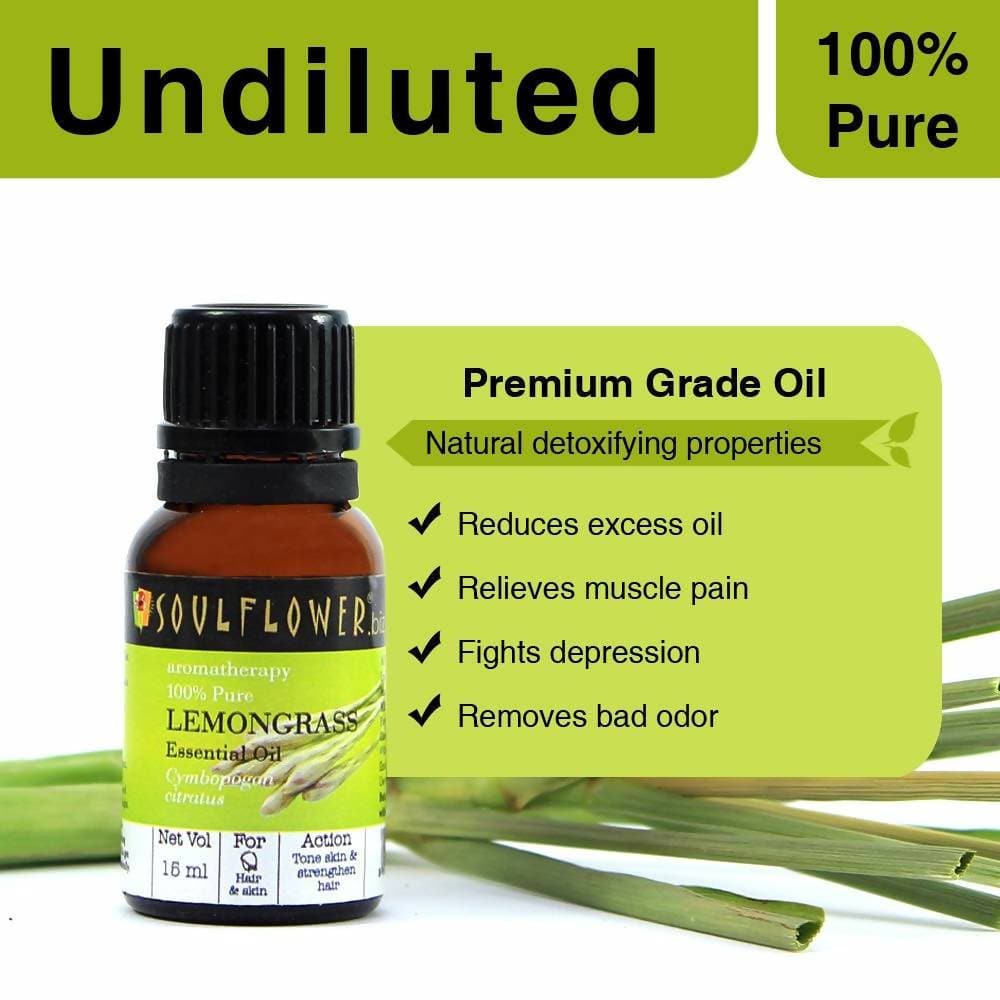 Soulflower Lemongrass Essential Oil | Grocsy