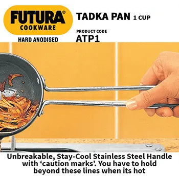 Hawkins Futura 1 Cup Tadka Pan-240 ml Pan, Black | Grocsy