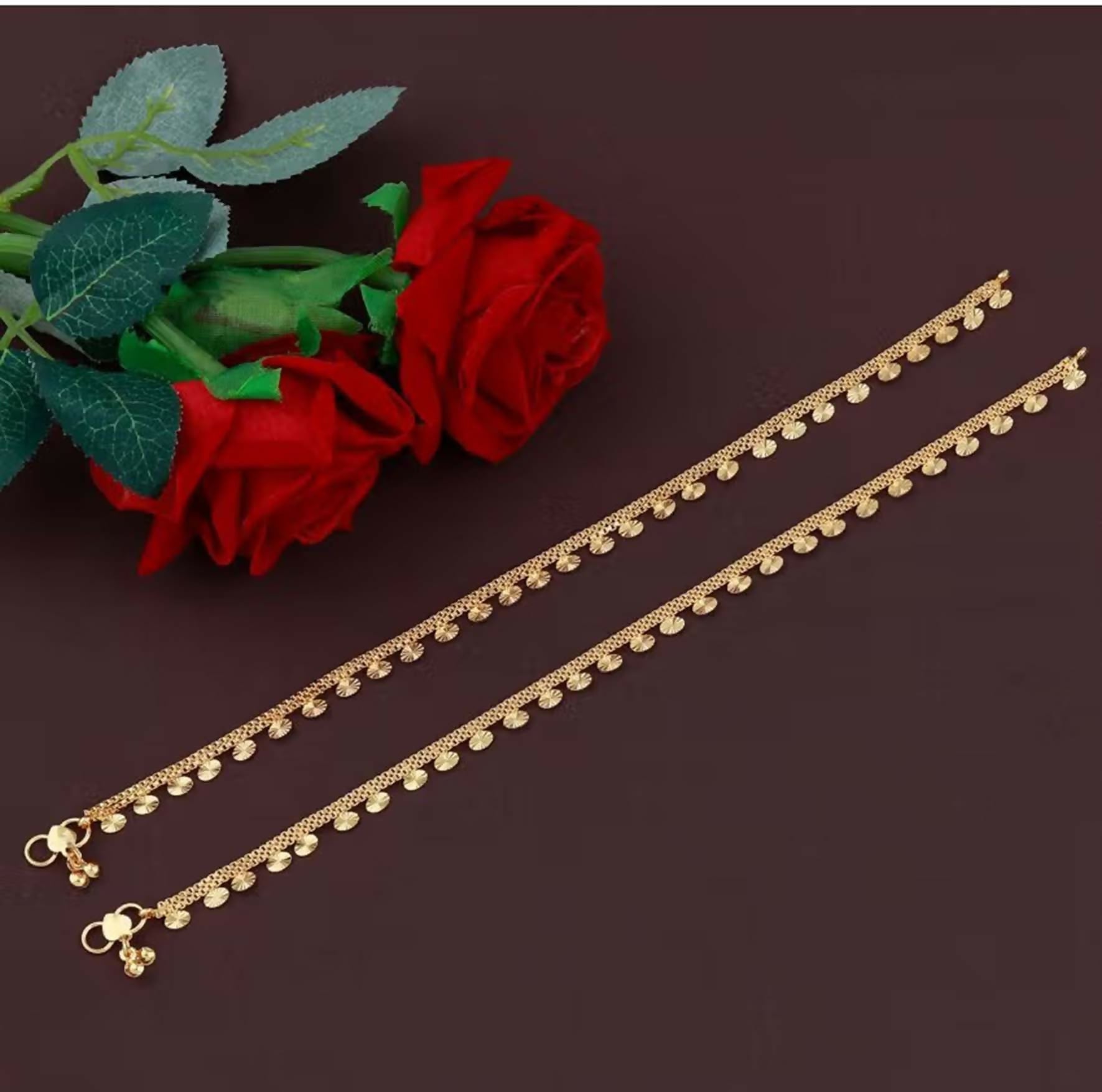 Joban Fashion Golden Copper Anklet For Girl | Grocsy