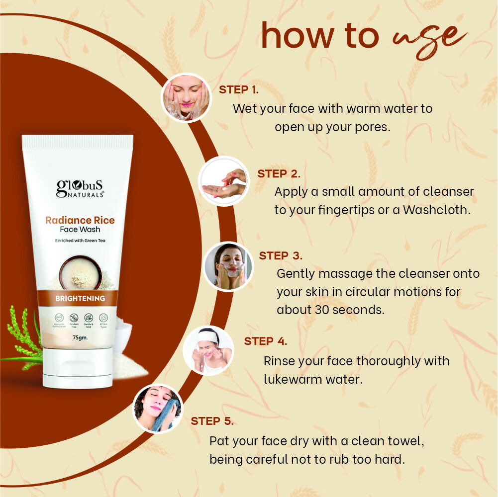 Globus Naturals Radiance Rice Face Wash | Grocsy