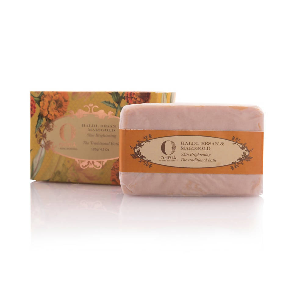 Ohria Ayurveda Haldi Besan & Marigold Bathing Bar | Grocsy