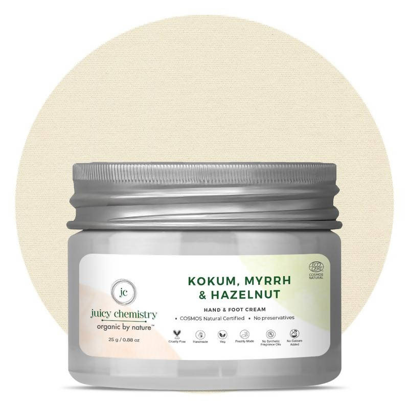 Juicy Chemistry Kokum, Myrrh & Hazelnut Hand & Foot Cream | Grocsy