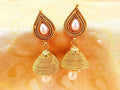 Metallic White Kemp Jhumkas | Grocsy