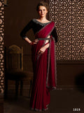 Aafreen Partywear Designer Pink Satin Chiffon Fancy Saree | Grocsy