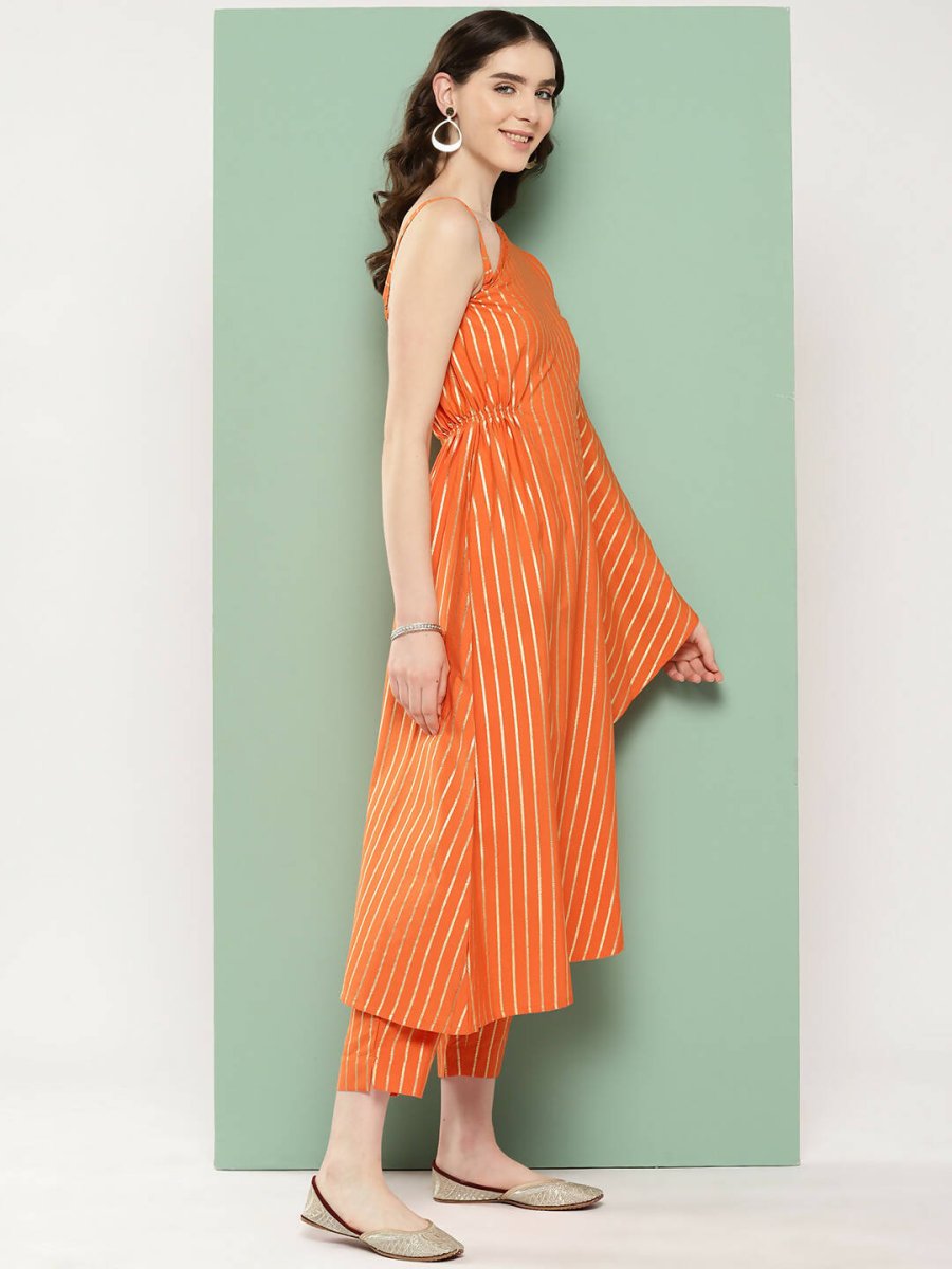 Ahalyaa Women's Traditional Wear Co-ods - Orange | Grocsy