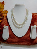 Inhanns Everyday Workwear Pearl Set (Double Layered Pearls) - White | Grocsy