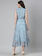Souchii Grey Floral Chiffon Maxi Dress | Grocsy