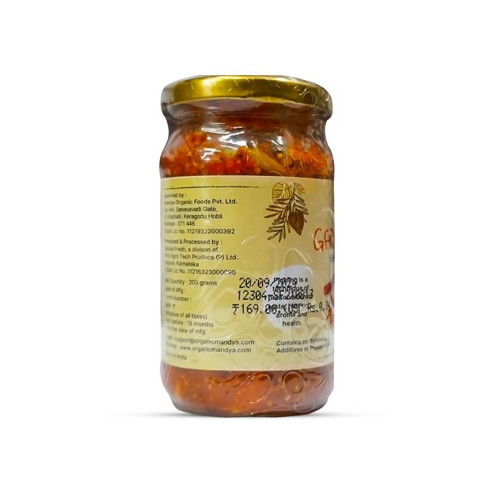 Organic Mandya Garlic Pickle | Grocsy