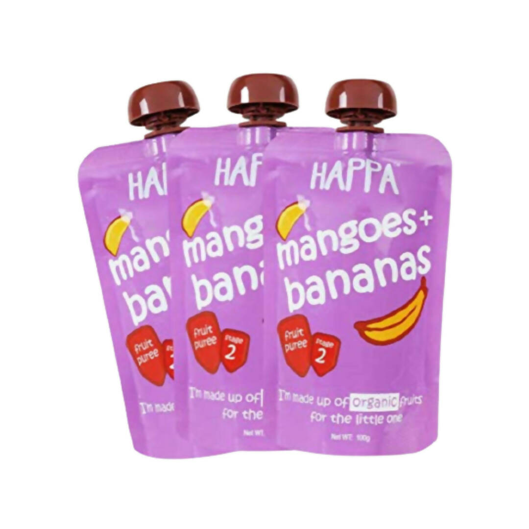 Happa Organic Food for Little one, Fruit Puree (Mango+Banana) | Grocsy