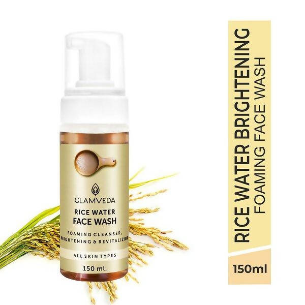 Glamveda Rice Water Fairness Foaming Face Wash | Grocsy