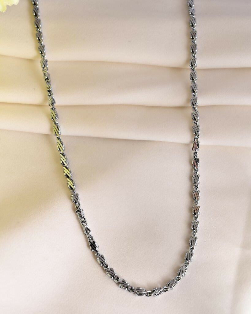 VOJ Silver Plated Designer Chain For Men | Grocsy