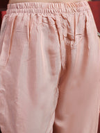 Hand & Pacement Floral Embroidered Kurta With Pant & Embroidered Dupatta, Pink - Hiral Fashion | Grocsy