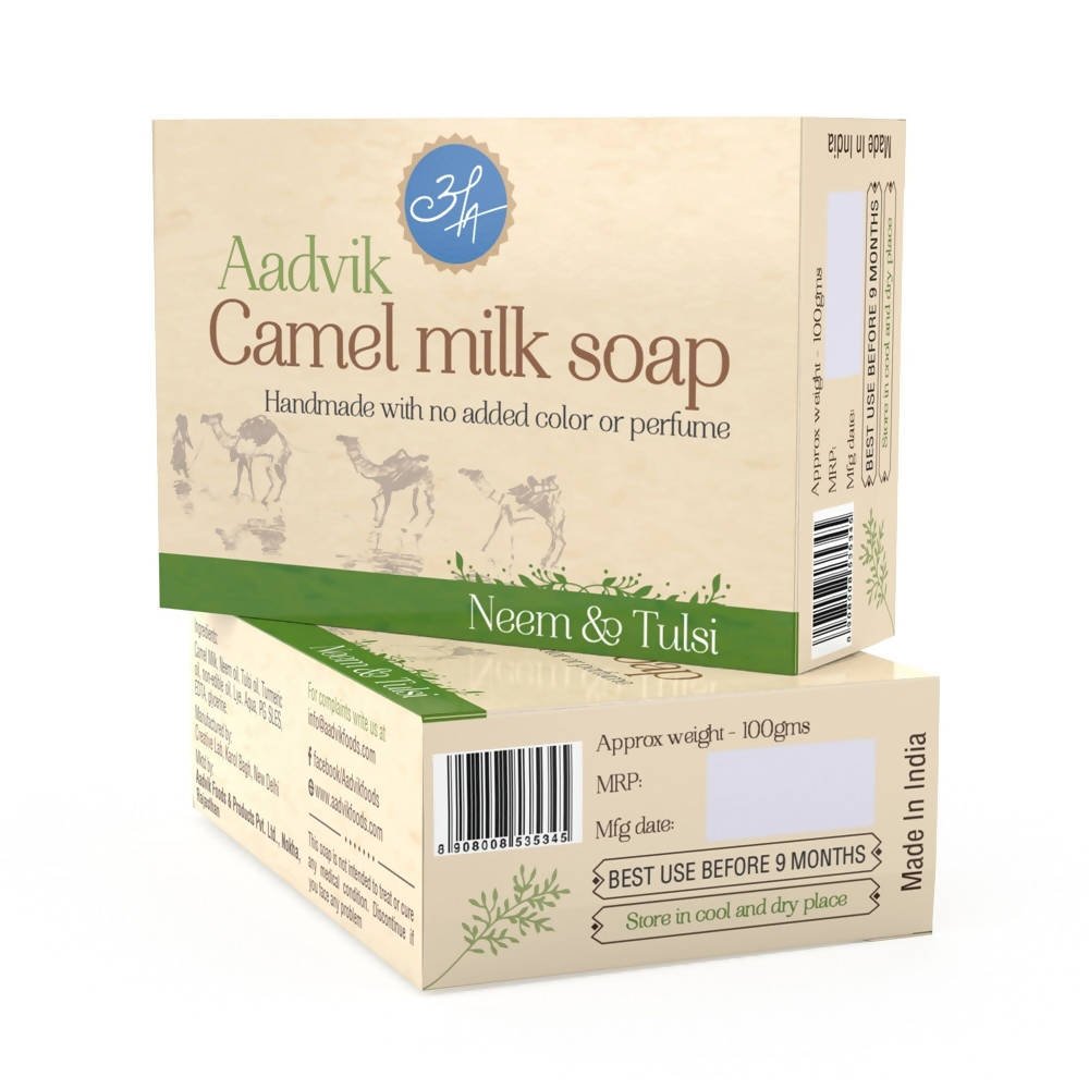 Aadvik Camel Milk Soap With Neem & Tulsi | Grocsy